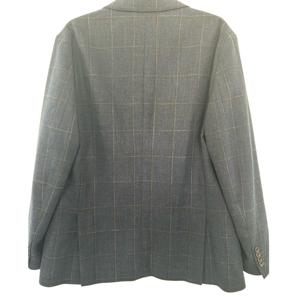 Bonobos Navy Windowpane Sport Coat with Subtle Brown Lines - Picture 5 of 5